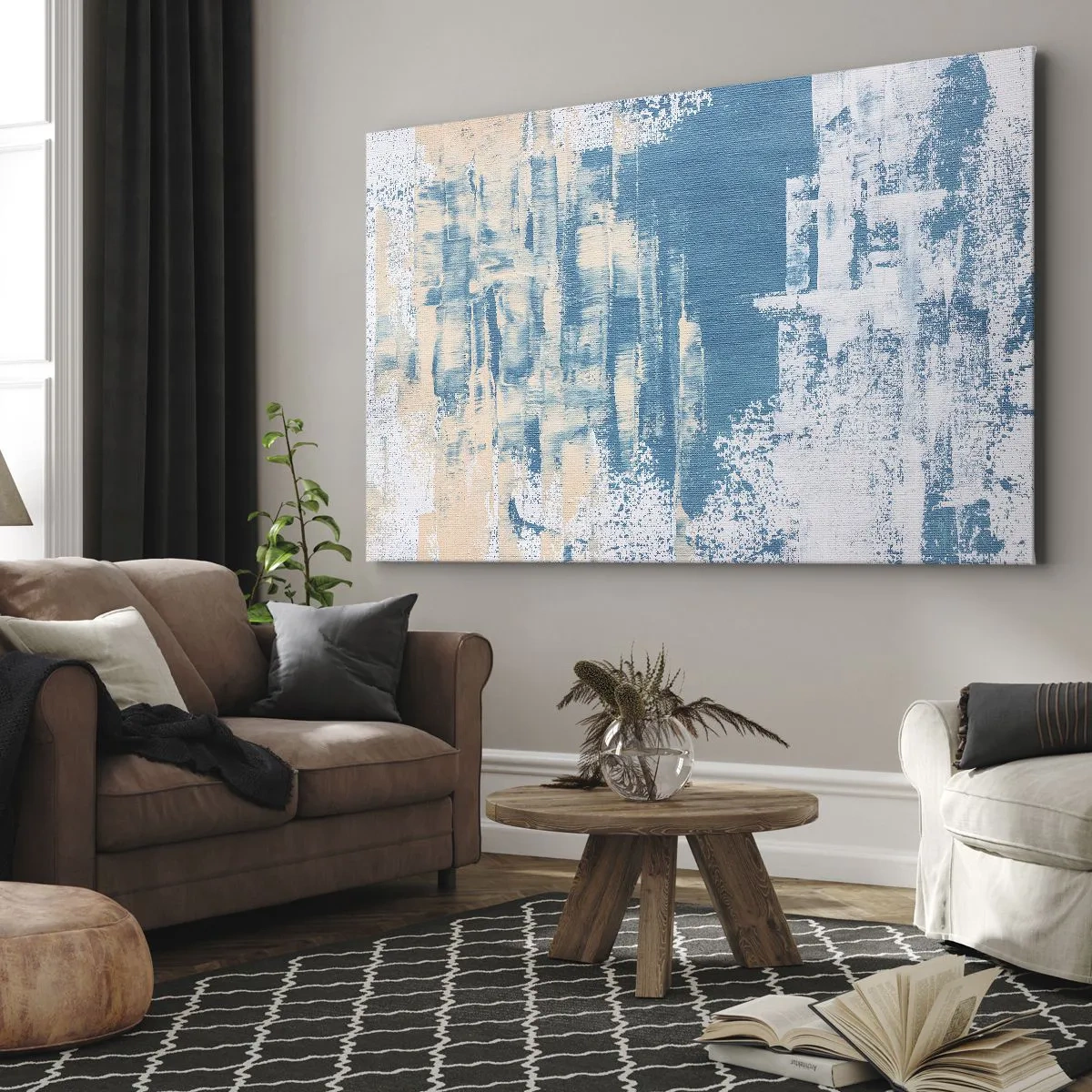 Canvastavla - Bild på duk - Genom istapp - 100x70 cm