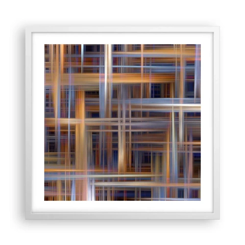 Affisch i vit ram - Vävd av ljus - 50x50 cm