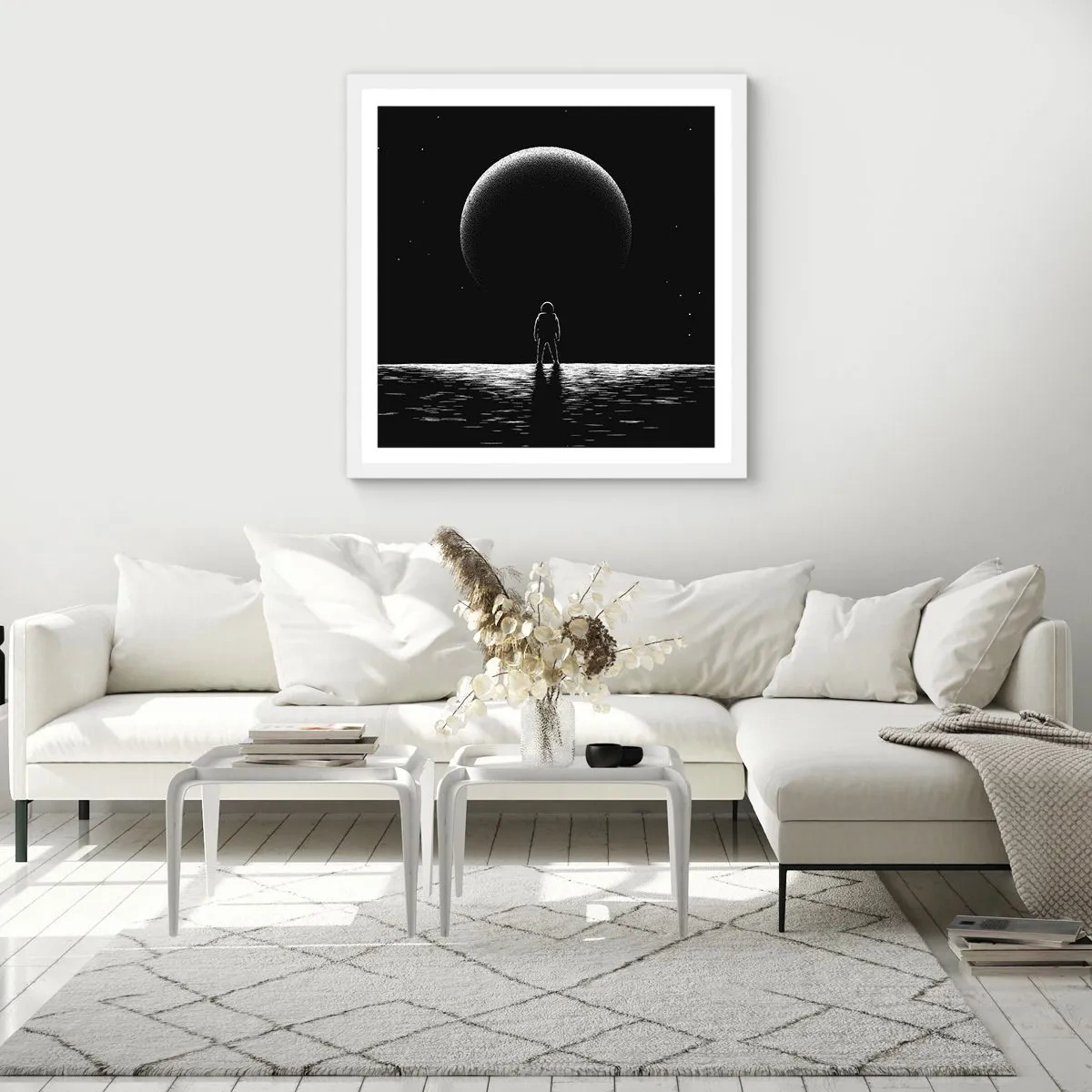 Affisch i vit ram - Ansikte mot ansikte - 60x60 cm