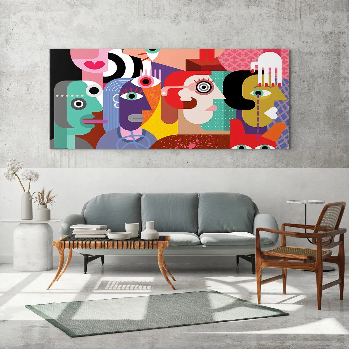 Glastavla - Bild på glas - Vi är från Picasso - 100x40 cm