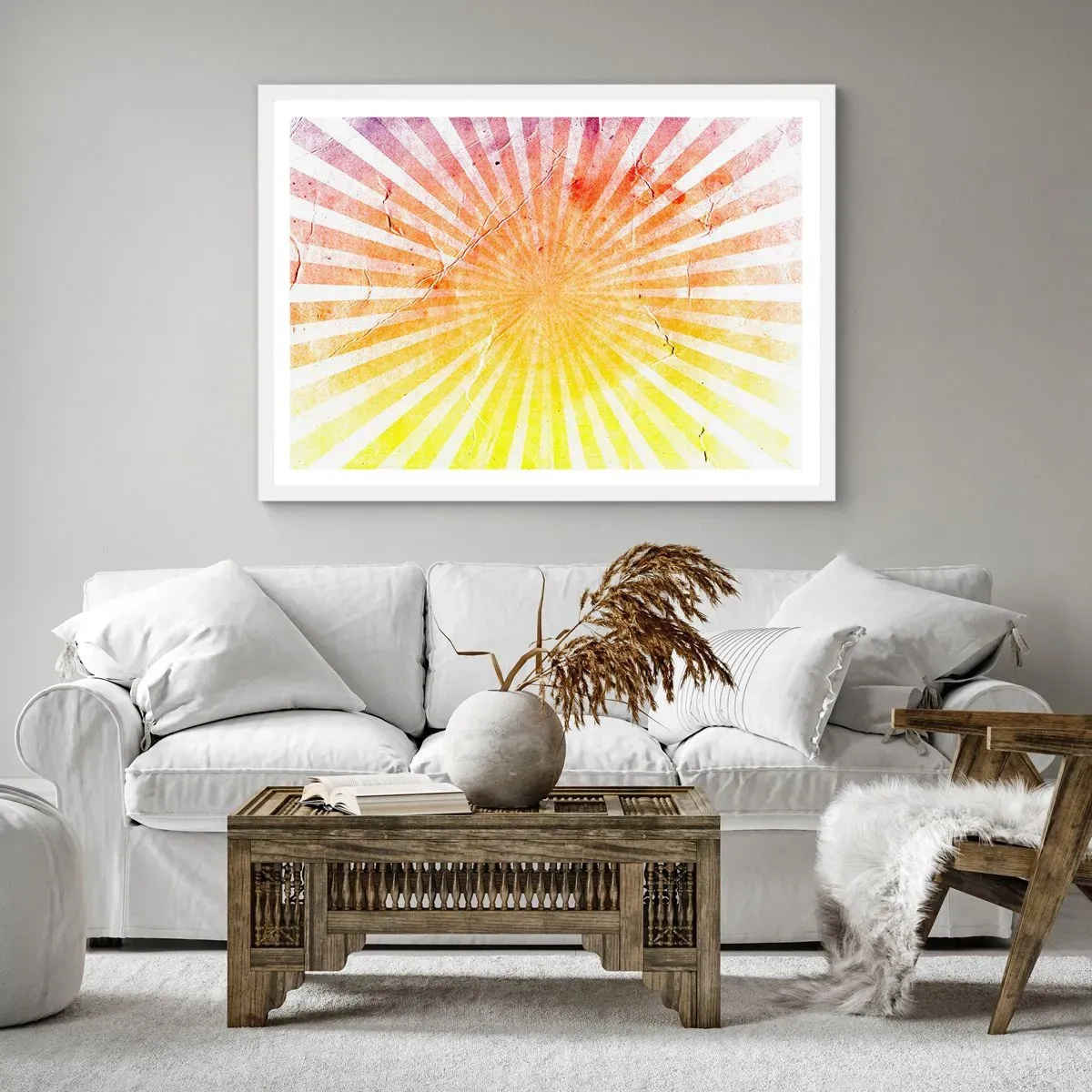 Affisch i vit ram - Solupp- och nedgångar - 91x61 cm