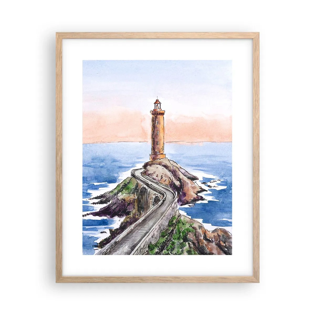 Affisch i ram av ljusek - Vänd mot havet - 40x50 cm