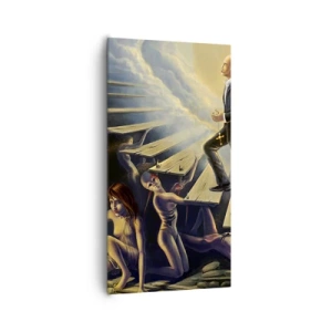 Canvastavla - Bild på duk - Danteisk vandring mot ljuset  - 65x120 cm