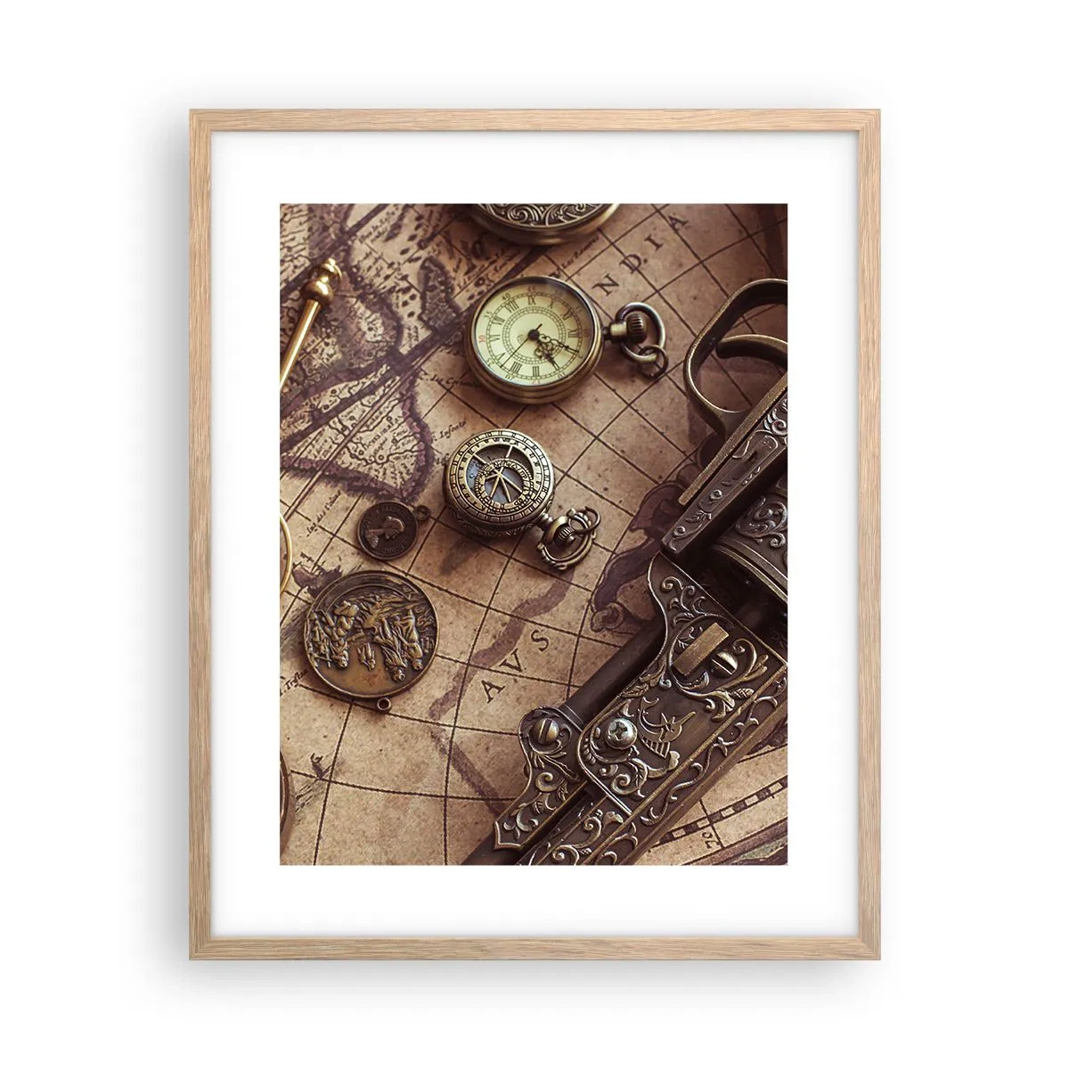 Affisch i ram av ljusek - Äventyret kallar - 40x50 cm