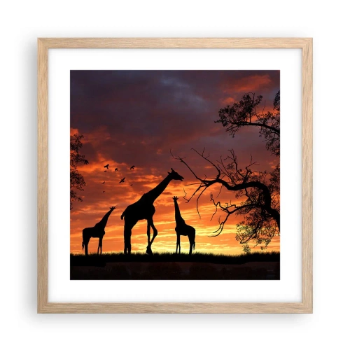 Affisch i ram av ljusek - Liten middag med de närmaste - 40x40 cm