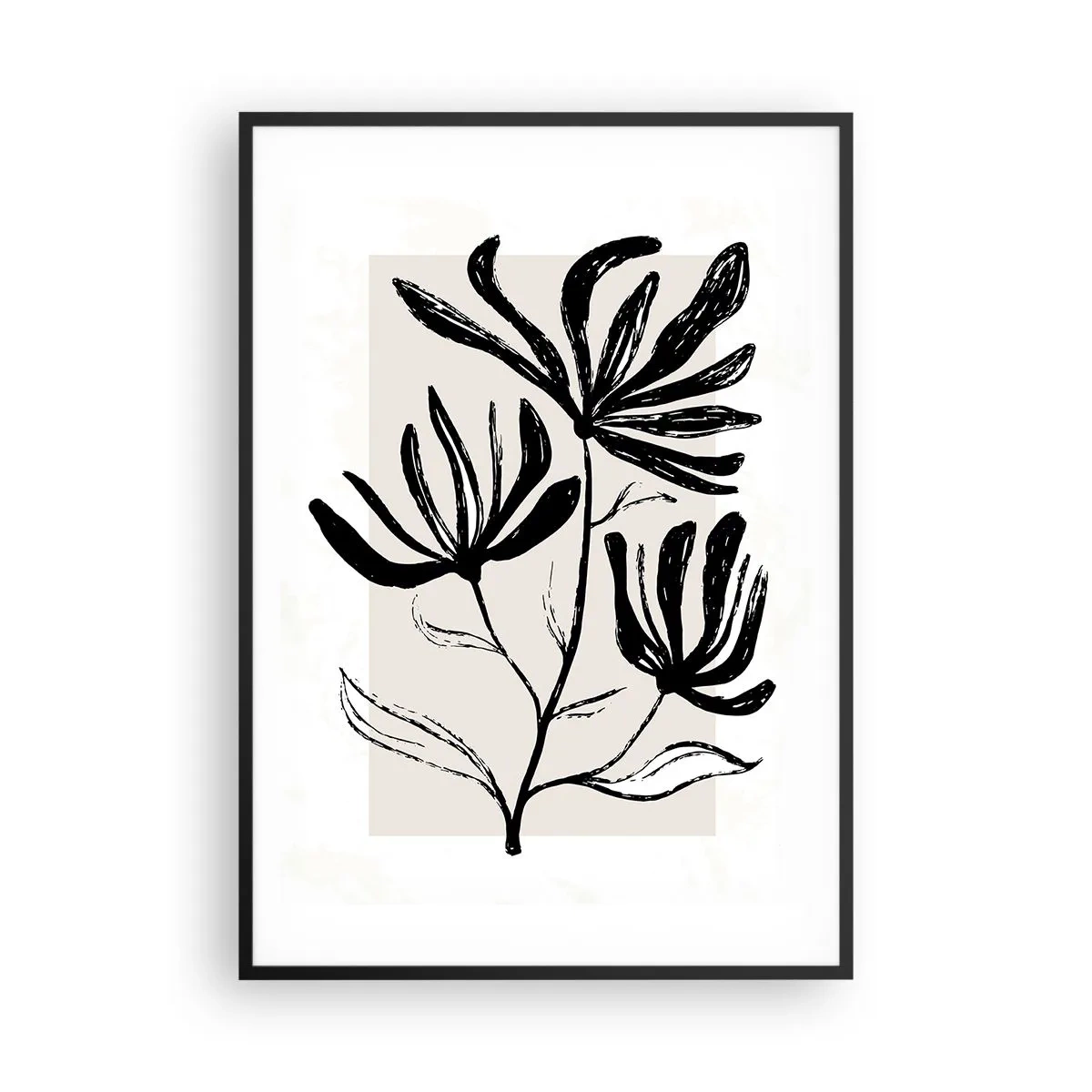 Affisch i svart ram - Skiss för ett herbarium - 70x100 cm