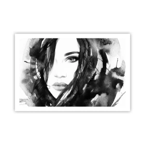 Affisch - En damportätt i svart och vit - 91x61 cm