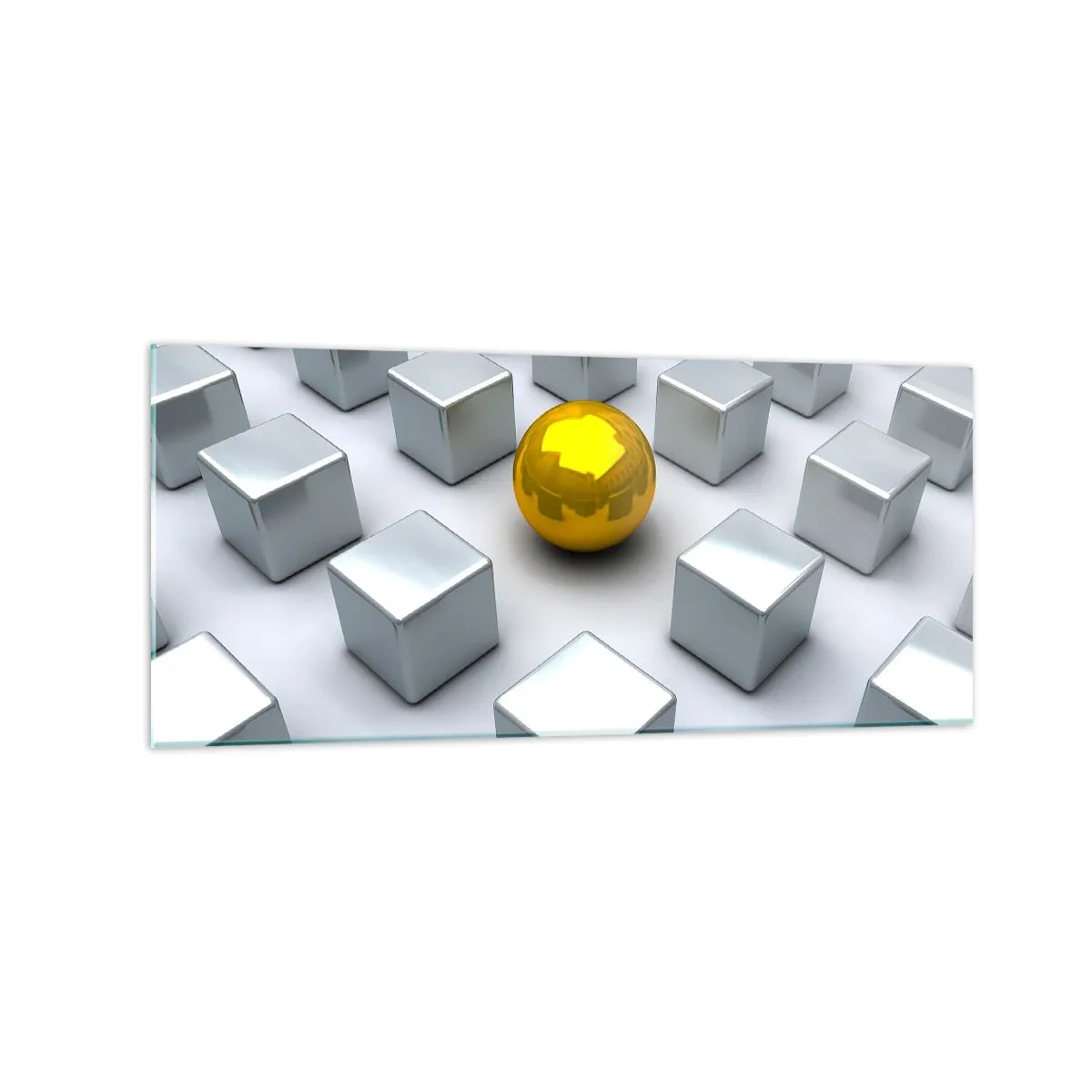 Glastavla - Bild på glas - Varför jag? Geometrisk komposition - 120x50 cm