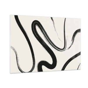 Glastavla - Bild på glas - Svart och vit elegans - 100x70 cm