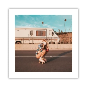 Affisch - Ett leende, tack! - 40x40 cm