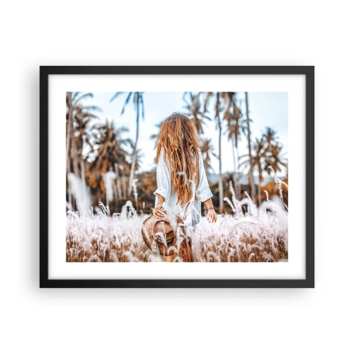 Affisch i svart ram - Född ur gräsdun - 50x40 cm