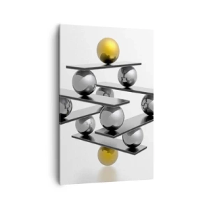 Canvastavla - Bild på duk - Guld-silver balans - 80x120 cm