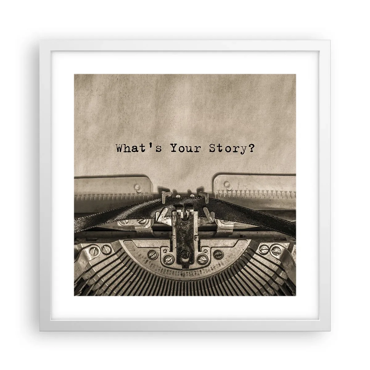 Affisch i vit ram - Svara mig - 40x40 cm