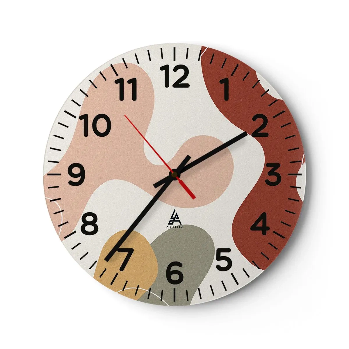 Väggklocka - Klocka på glas - Ornamental zig-zack? - 40x40 cm