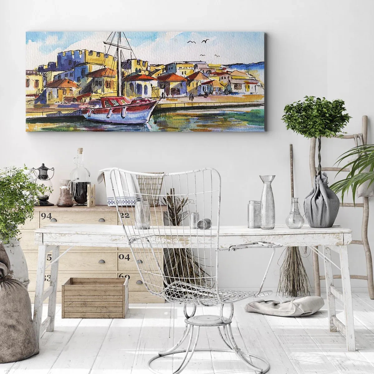 Canvastavla - Bild på duk - Regnbågseftermiddag - 100x40 cm