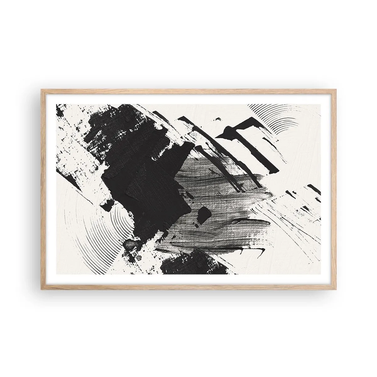 Affisch i ram av ljusek - Abstraktion - uttrycket av svart - 91x61 cm