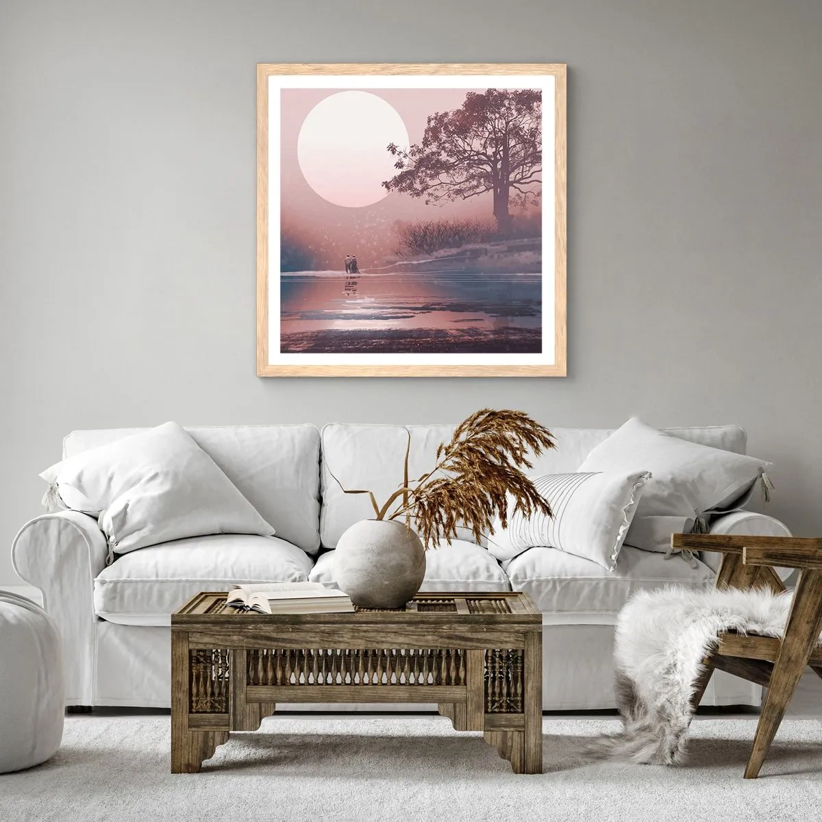 Affisch i ram av ljusek - Nattens under - 60x60 cm