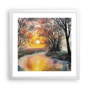Affisch i vit ram - Höststämning - 40x40 cm