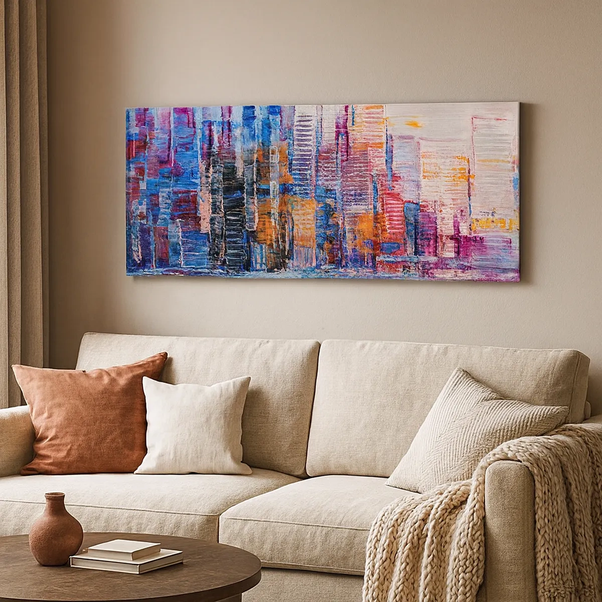 Canvastavla - Bild på duk - En glädjefylld metropol - 30x30 cm