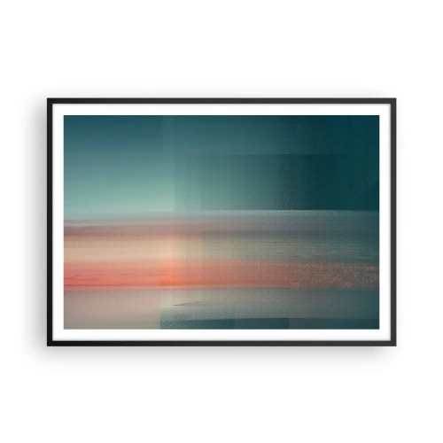 Affisch i svart ram - Abstraktion: ljusvågor - 100x70 cm