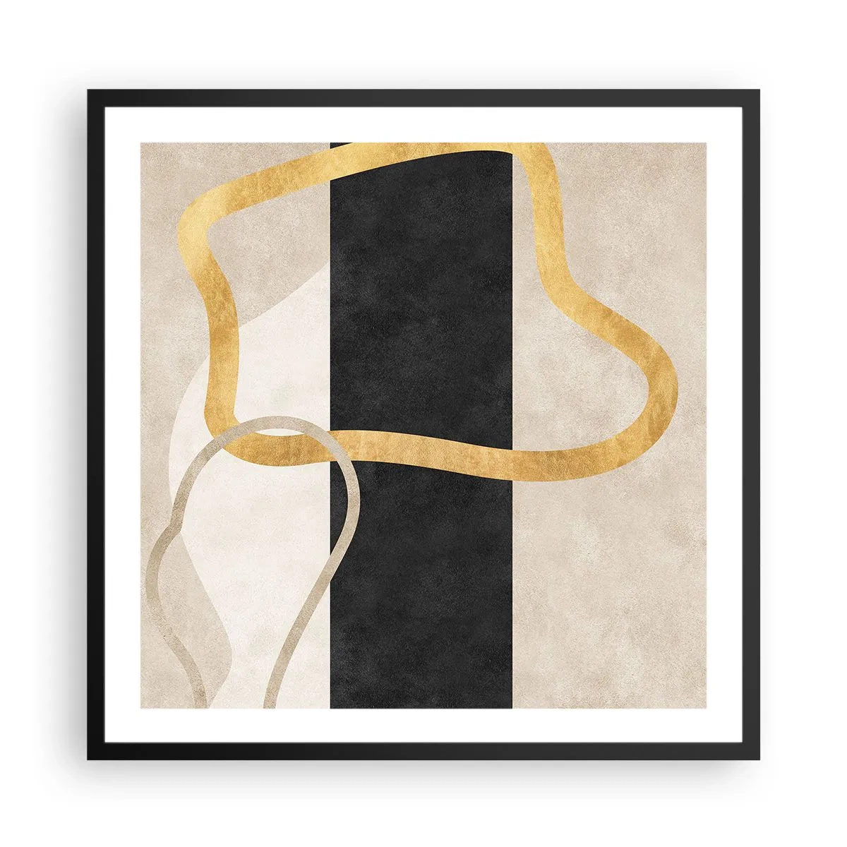 Affisch i svart ram - Slingrande former - 60x60 cm