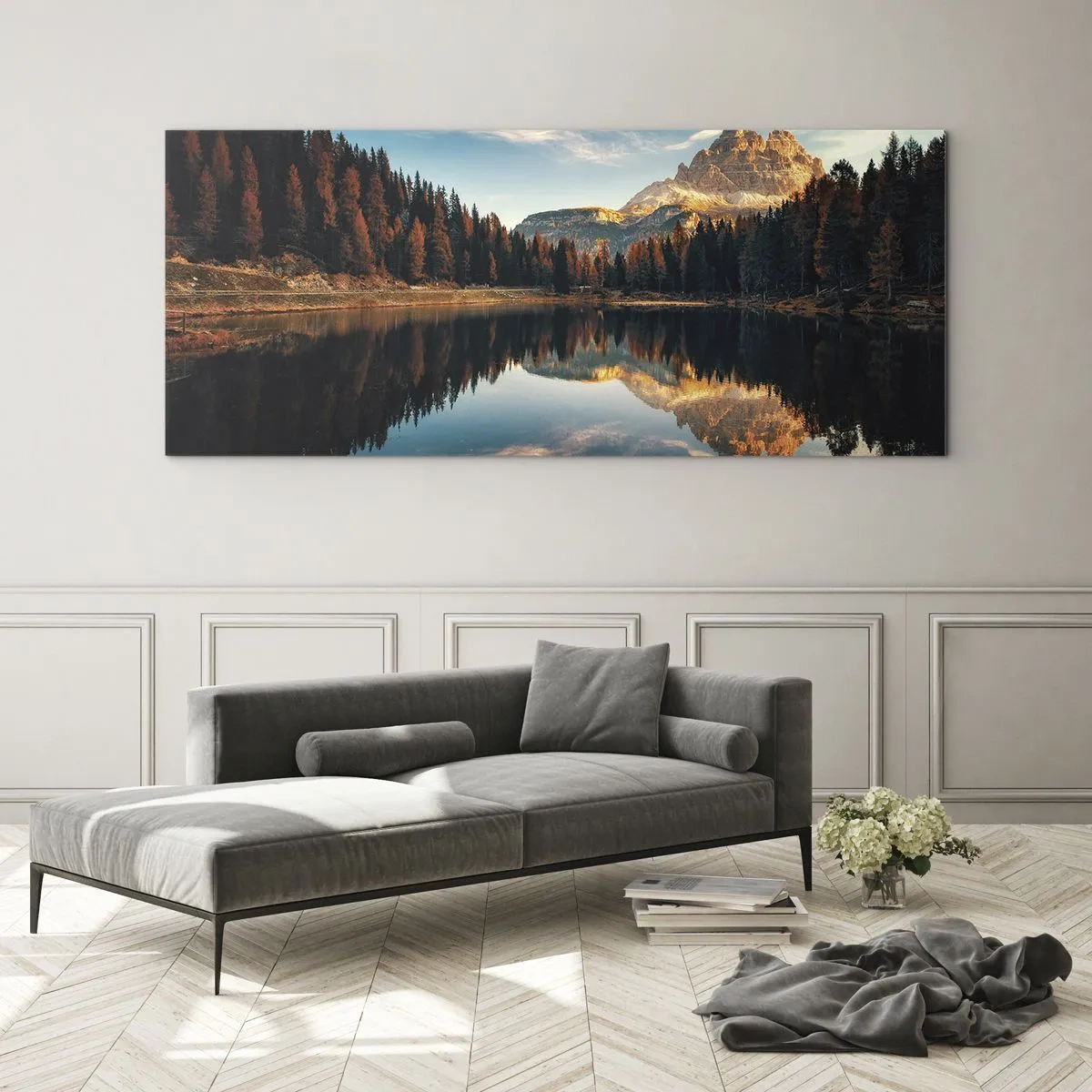 Glastavla - Bild på glas - Dubbelt landskap - 120x50 cm