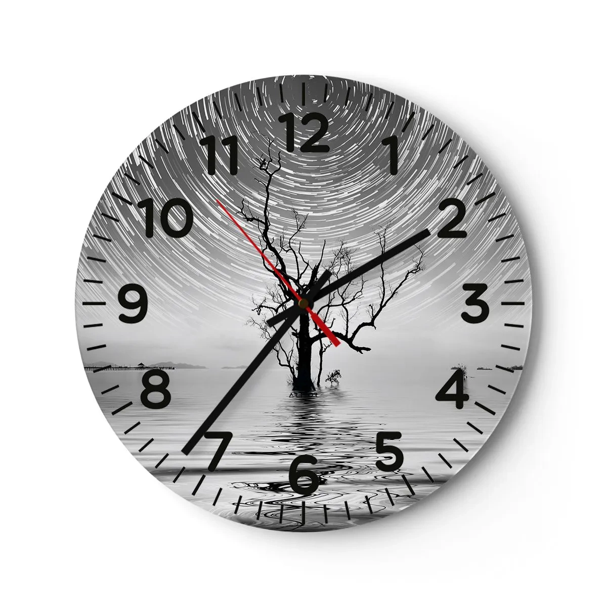 Väggklocka - Klocka på glas - Naturens symfoni - 30x30 cm