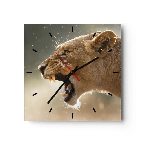 Väggklocka - Klocka på glas - Försök att inte lyssna - 30x30 cm