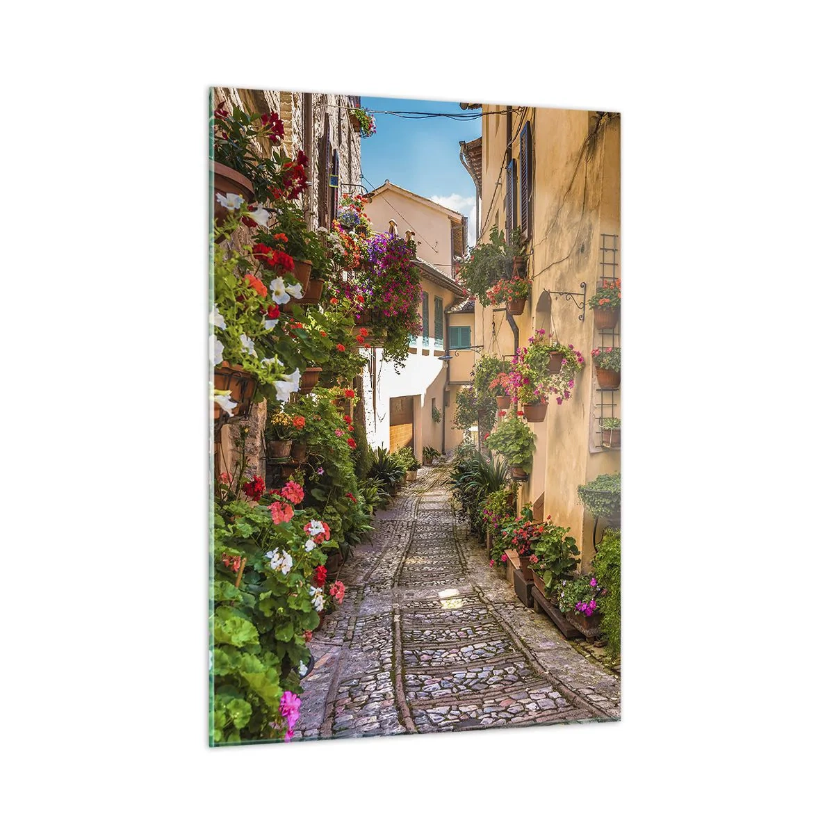 Glastavla - Bild på glas - Italiensk gränd - 50x70 cm
