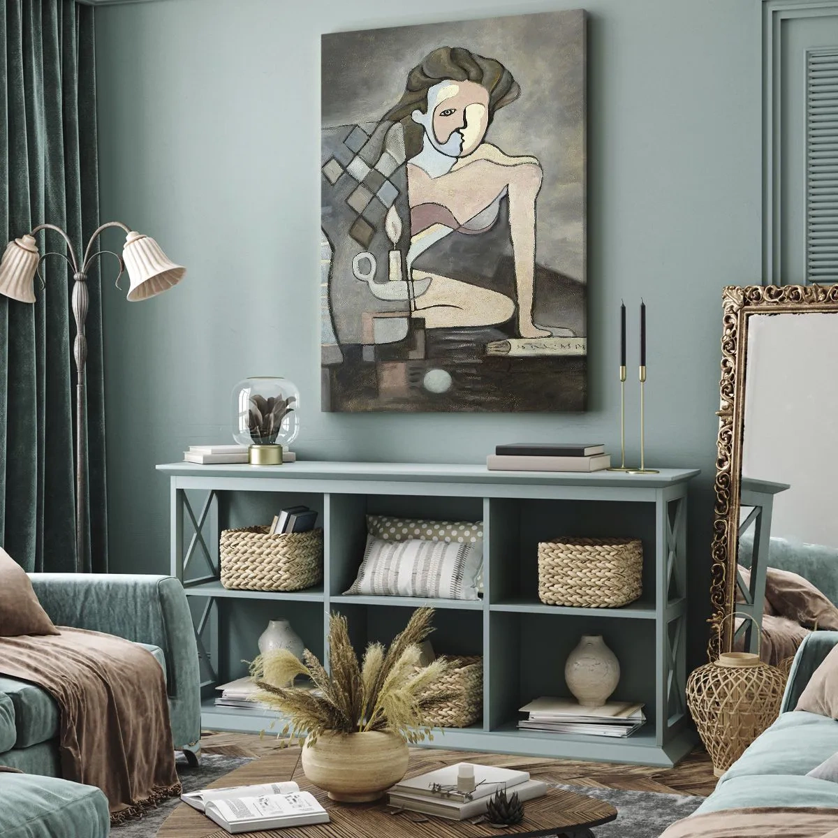 Canvastavla - Bild på duk - Själens och materias mosaik - 45x80 cm