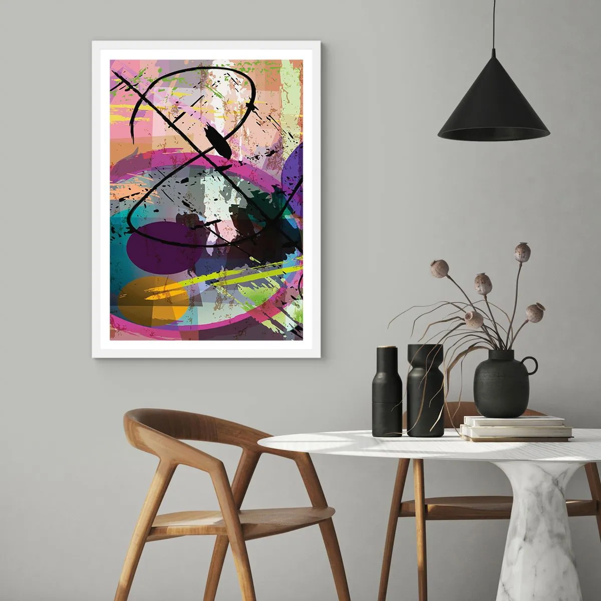 Affisch i vit ram - Rakt fram eller runt - 70x100 cm