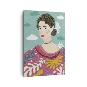 Canvastavla - Bild på duk - Med melankoli i blicken - 70x100 cm