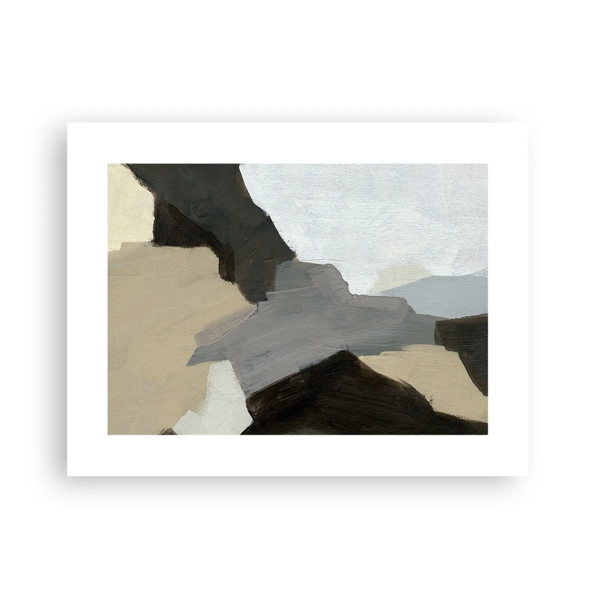 Affisch - Abstraktion: avgrening av det gråa - 40x30 cm