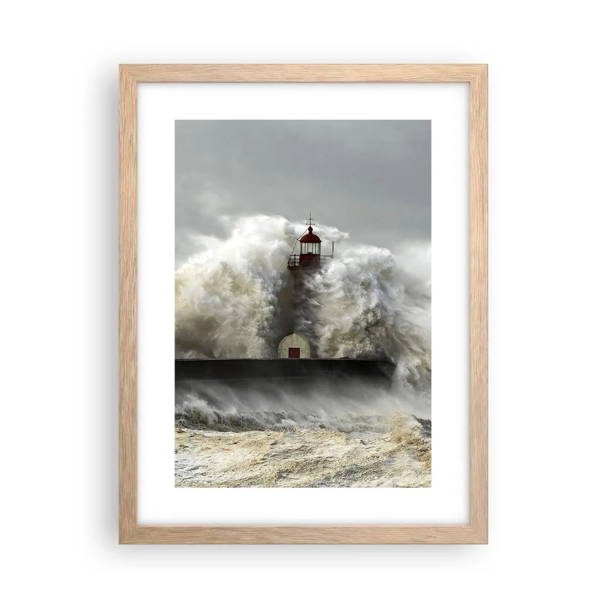 Affisch i ram av ljusek - Havets ilska - 30x40 cm
