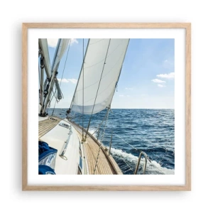 Affisch i ram av ljusek - Heja äventyret - 50x50 cm