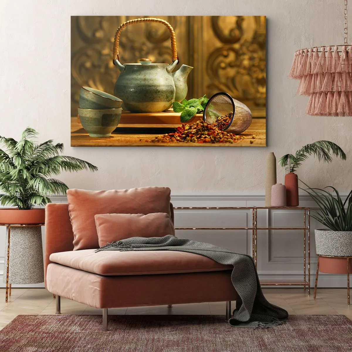 Canvastavla - Bild på duk - Avhandling om tedrickande - 120x80 cm