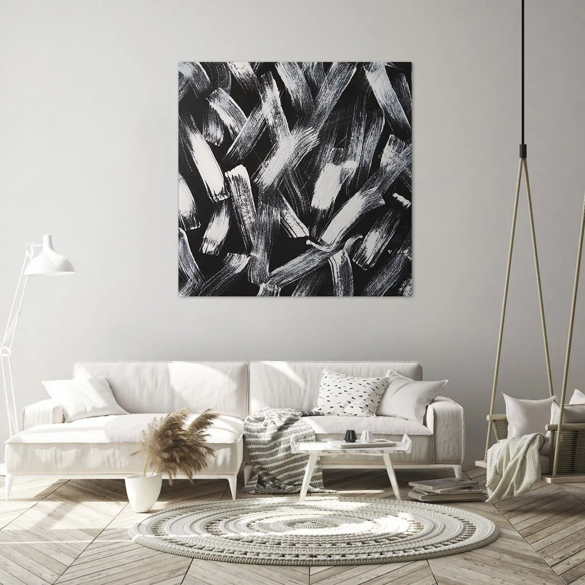 Canvastavla - Bild på duk - Abstraktion i industriell anda - 50x50 cm