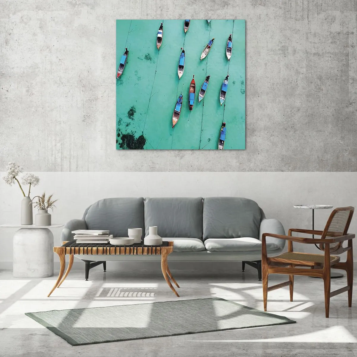 Glastavla - Bild på glas - Under en glad väntan - 60x60 cm