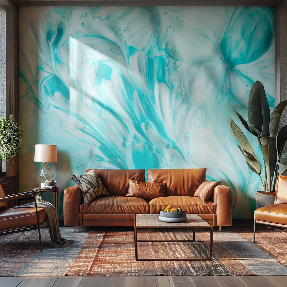 Fototapet Premium Canvas - Alltid tillsammans - Abstraktion, Bit, Boho - 250x175 cm