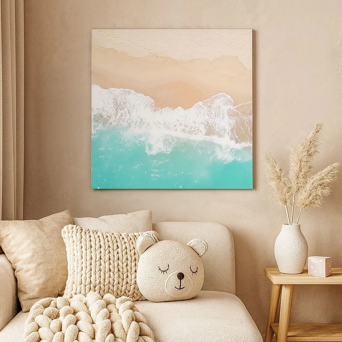 Canvastavla - Bild på duk - Smekande beröring - 30x30 cm