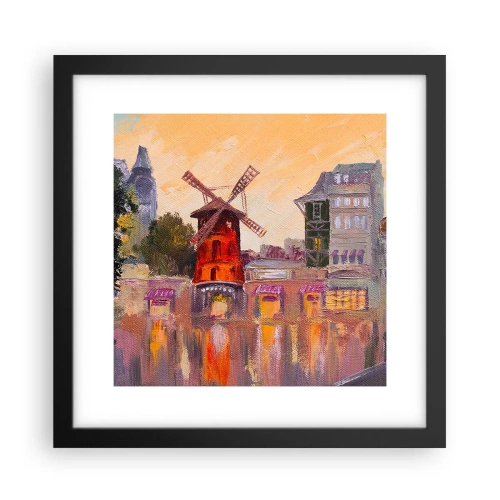 Affisch i svart ram - Ikoner av Paris – Moulin Rouge - 30x30 cm