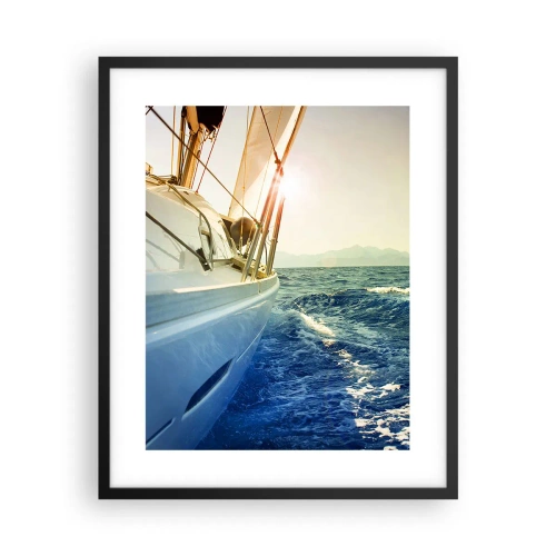 Affisch i svart ram - Mot äventyret - 40x50 cm