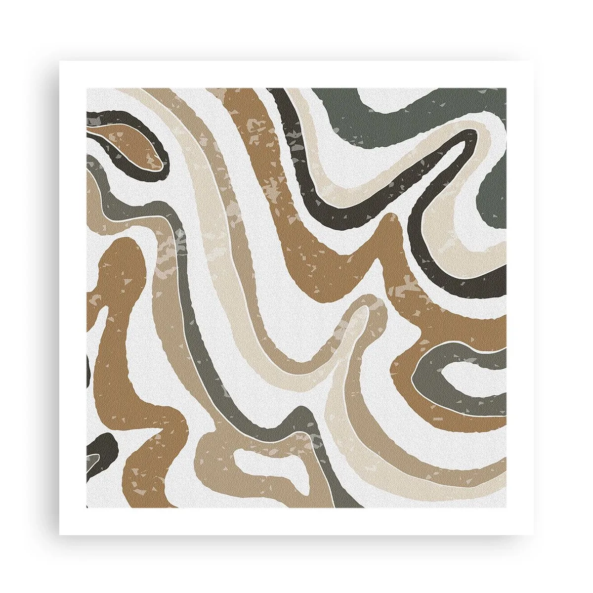 Affisch - Meandrar av jordnära färger - 60x60 cm