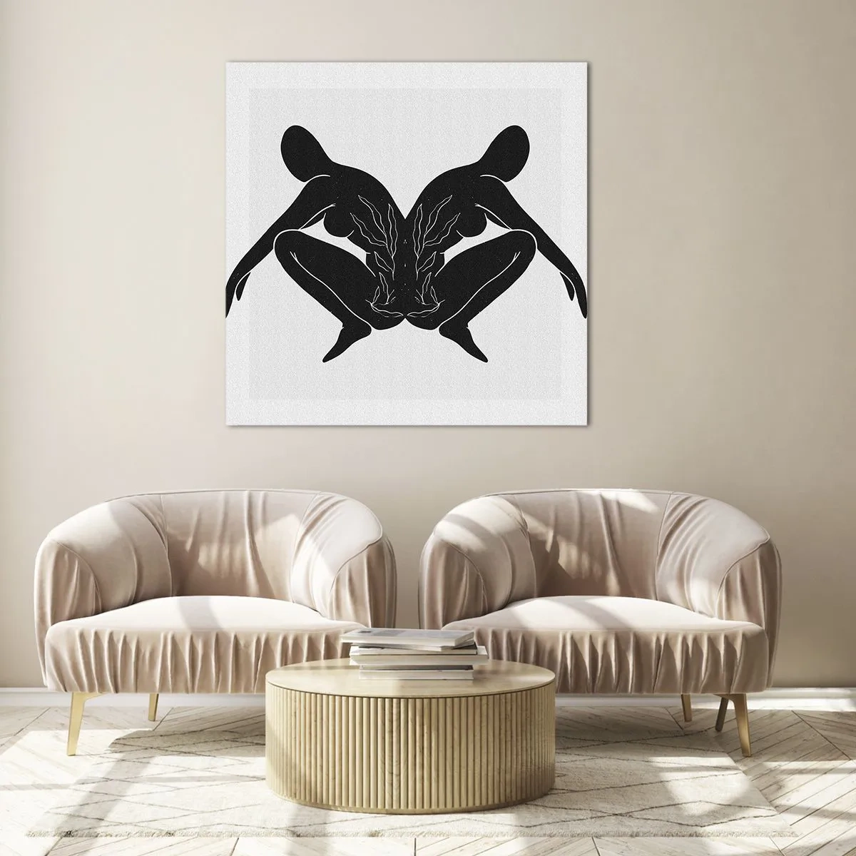 Glastavla - Bild på glas - En delad själ - 70x70 cm