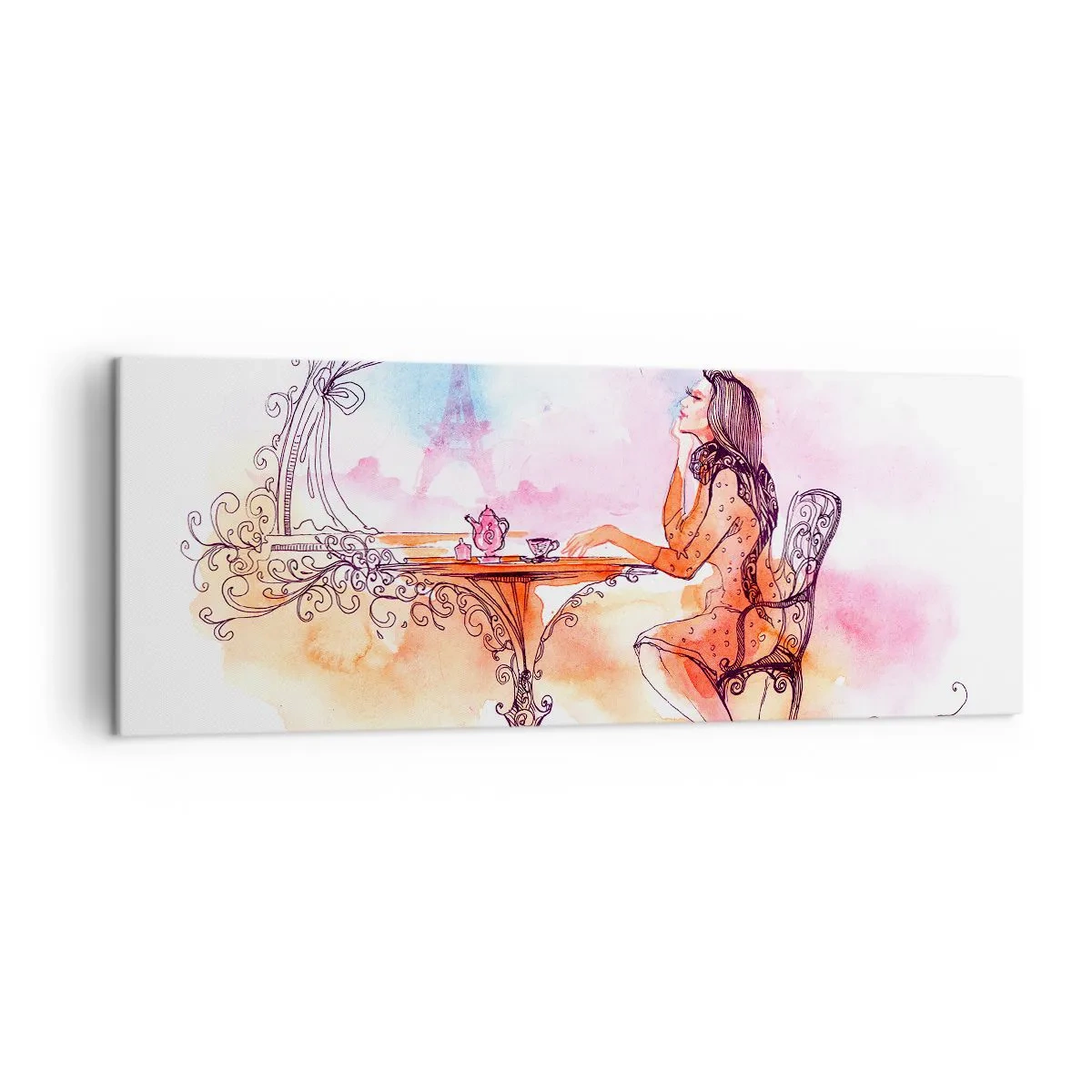 Canvastavla - Bild på duk - Paris stil - 140x50 cm