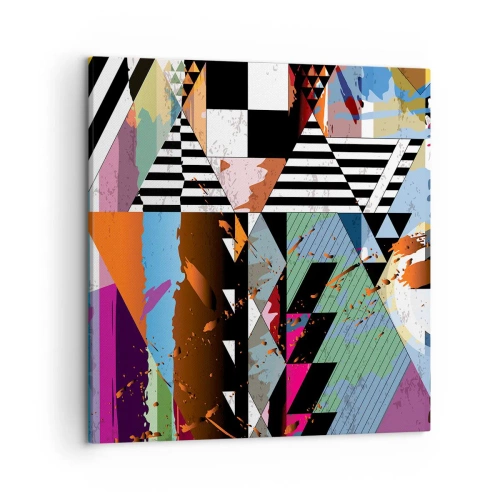 Canvastavla - Bild på duk - Geometriskt och organiskt - 50x50 cm