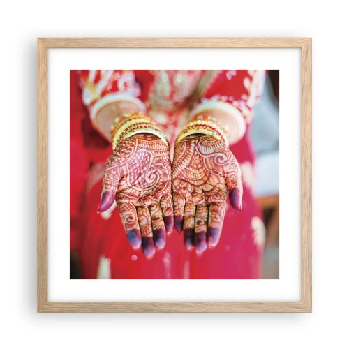 Affisch i ram av ljusek - Redo att fånga lyckan - 40x40 cm