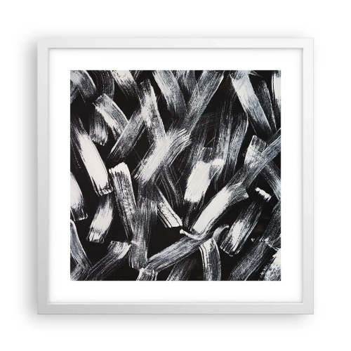 Affisch i vit ram - Abstraktion i industriell anda - 40x40 cm