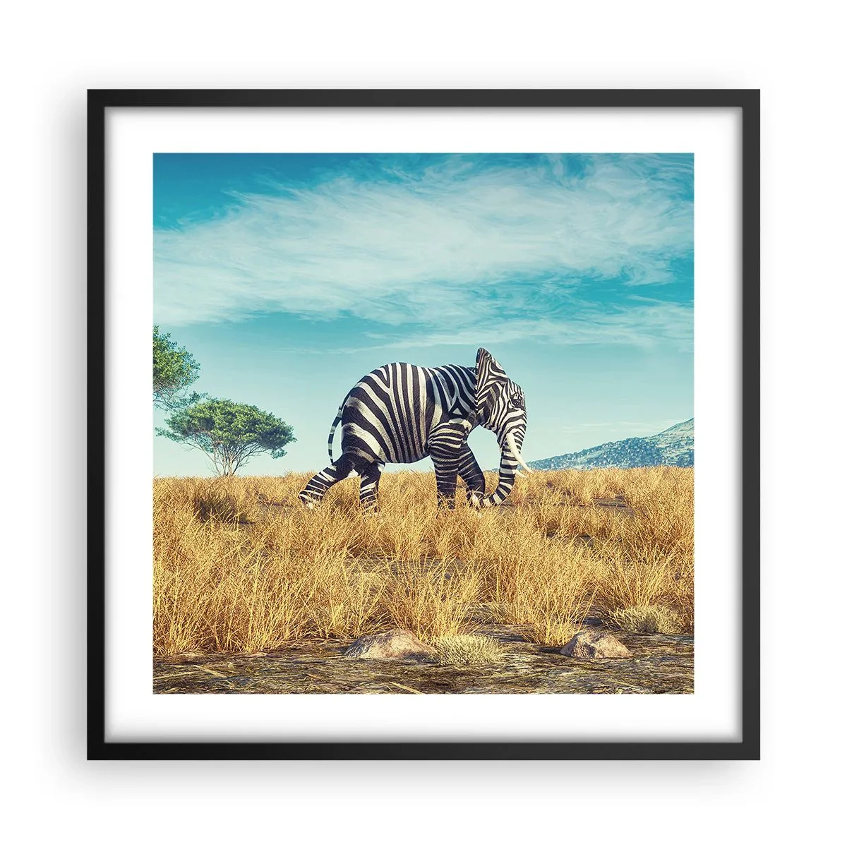 Affisch i svart ram - Grått är ute - 50x50 cm