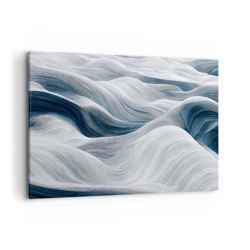 Canvastavla - Bild på duk - Vitblåa vågor - 120x80 cm